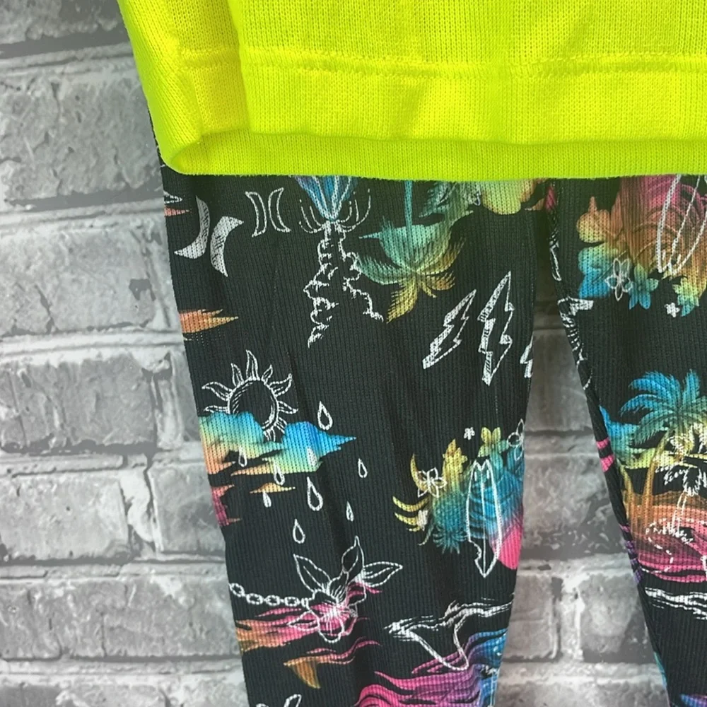 Hurley Neon Yellow and‎ Black Kids Pajama Set
